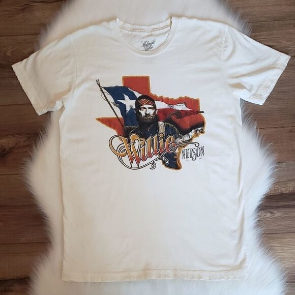 NWOT Midnight Rider Willie Nelson Texas Graphic Short Sleeve Tee XS - Picture 2 of 10